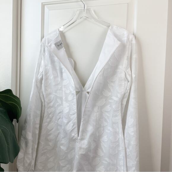 Rumer Dress Long Sleeve Mini Cut Out Floral Design Australian Puff Sleeve NWT L - Picture 7 of 11